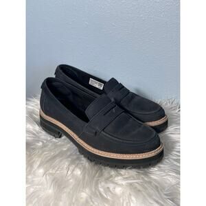 Tom’s Black Cara Women’s Loafer 7.5 Wide Preppy Academia Capsule Minimalist